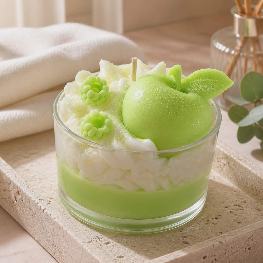 Πράσινο Μήλο & Σαντιγί Dessert Candle