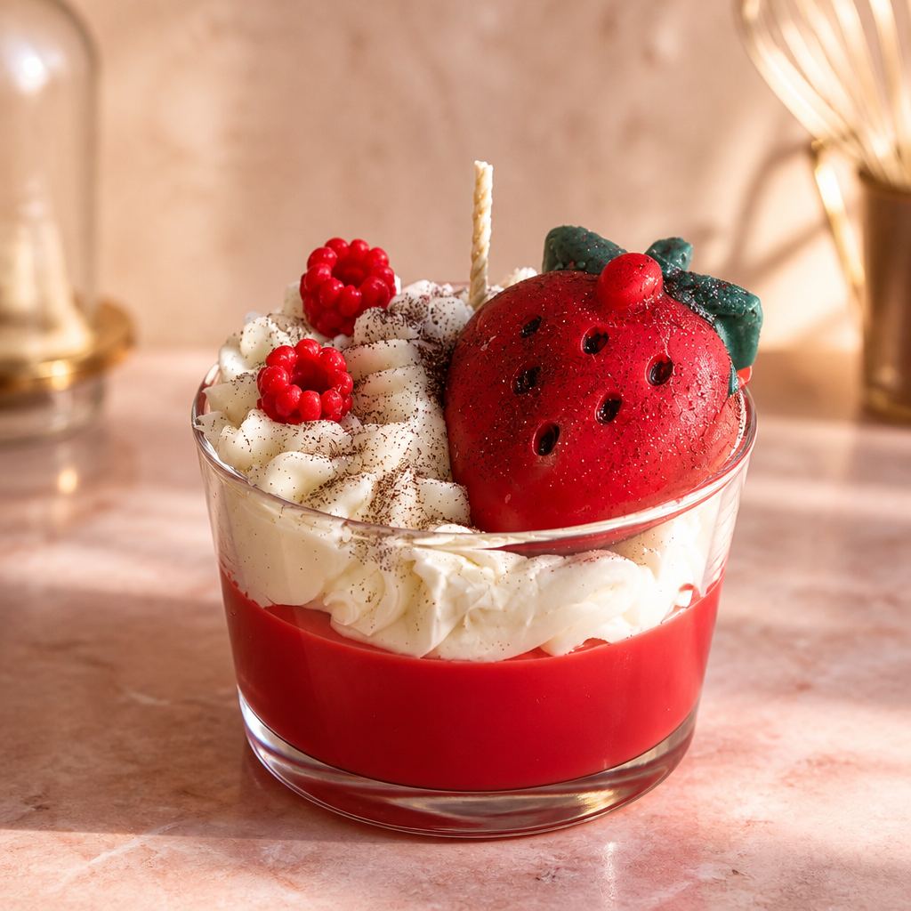 ​«Gourmet Berry Candle: Άρωμα Φρέσκιας Φράουλας»