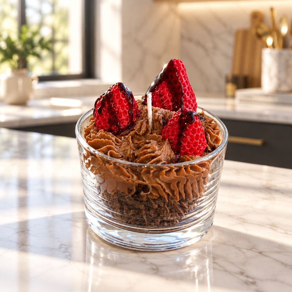 ​«Gourmet Chocolate Mousse Candle: Άρωμα Σοκολάτας & Φράουλας»