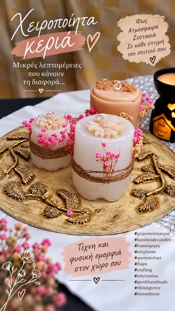 Handmade disc with candles