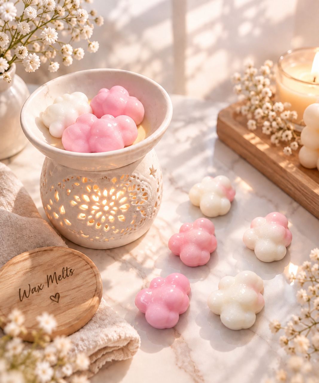 Pink cloud wax melts