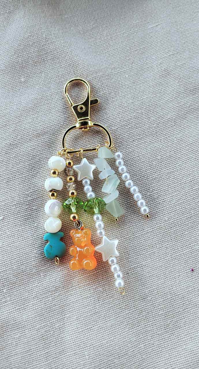 Bag Charm / Keychain με χάντρες 🌈