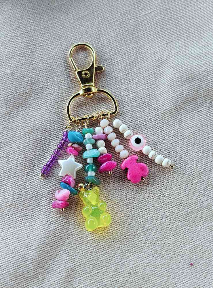 Bag Charm / Keychain με χάντρες 🌈
